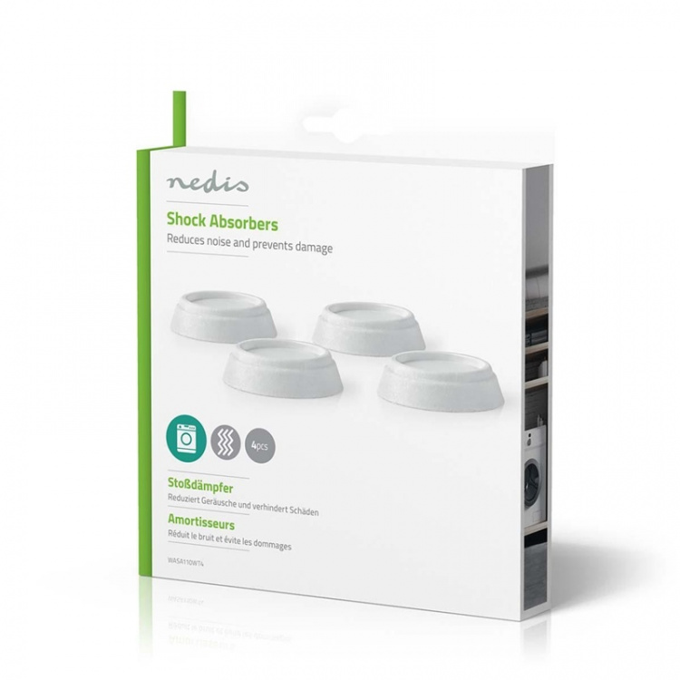 Nedis Anti vibrationsdämpare | Passar till: Universell | 4 st. | Vit | Plast