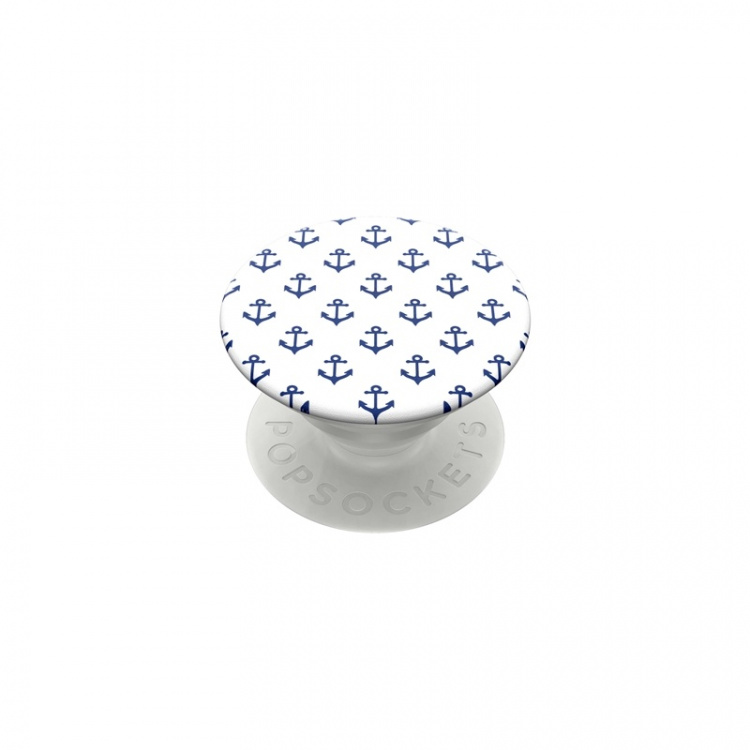 PopSockets Anchors Away White Avtagbart Grip med Ställfunktion