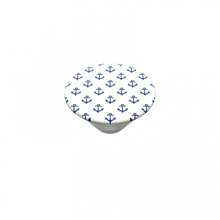 PopSockets Anchors Away White Avtagbart Grip med Ställfunktion