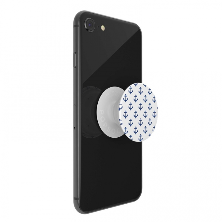 PopSockets Anchors Away White Avtagbart Grip med Ställfunktion