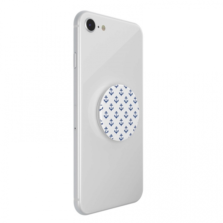 PopSockets Anchors Away White Avtagbart Grip med Ställfunktion