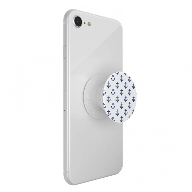 PopSockets Anchors Away White Avtagbart Grip med Ställfunktion