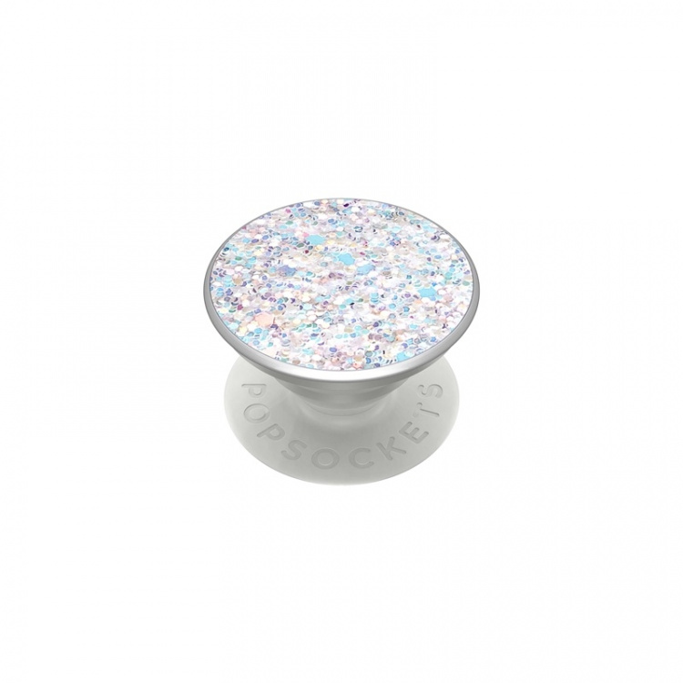 PopSockets Sparkle Snow White Avtagbart Grip med Ställfunktion Premium