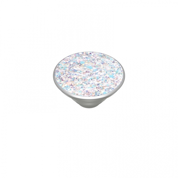 PopSockets Sparkle Snow White Avtagbart Grip med Ställfunktion Premium