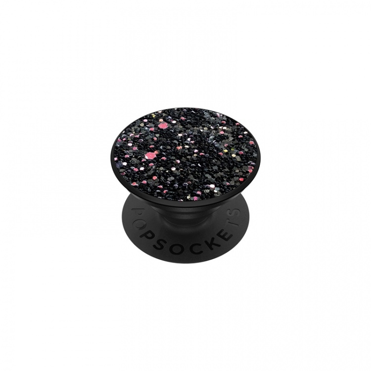 PopSockets Sparkle Black Avtagbart Grip med Ställfunktion Premium