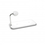 Zens Triple Alu. Laddare Qi Trådlös 220V-Sladd 2X10W Vit Med Apple Watch Laddare