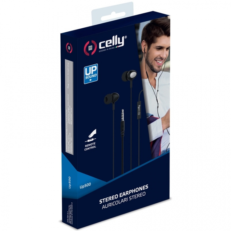 Celly Hörlurar In-Ear Kabel 3,5 mm UP500 Svart Celly Hörlurar In-Ear Kabel 3,5 mm UP500 Svart