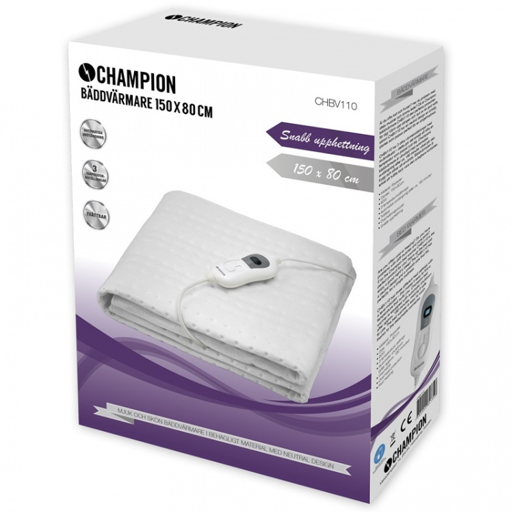 Champion Bäddvärmare 150x80cm 60W BV110 Vit