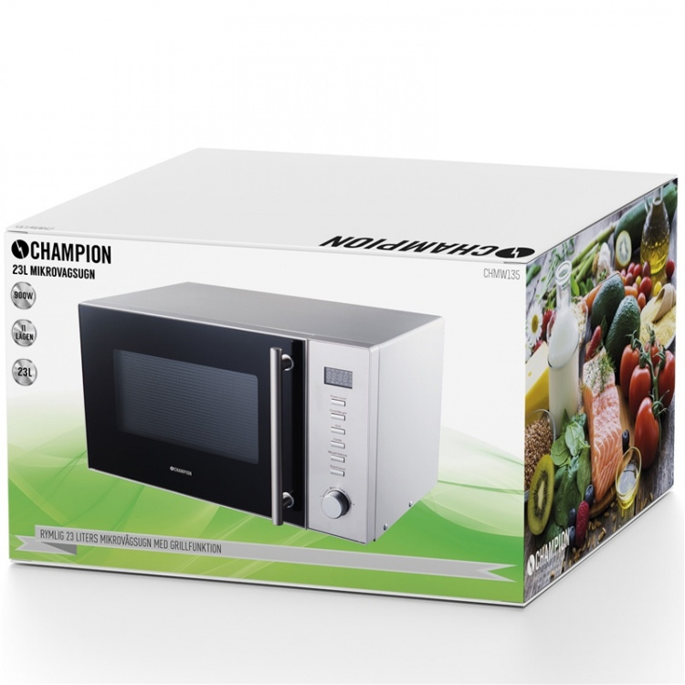 Champion Mikrovågsugn Pro 23L 900W MW135 Rostfri Champion Mikrovågsugn Pro 23L 900W MW135 Rostfri