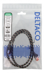 DELTACO Tough Flat CAT.6A U/FTP Patch Cable, 32AWG, 1.5m, black DELTACO Tough Flat CAT.6A U/FTP Patch Cable, 32AWG, 1.5m, black