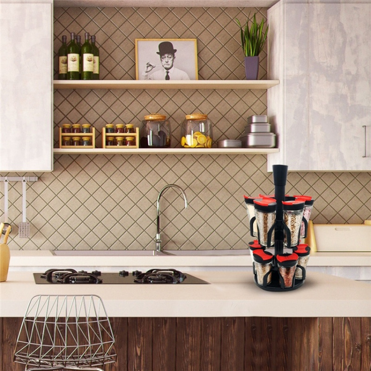 Herzberg Kryddhylla med 12 glasburkar (HG-6004)