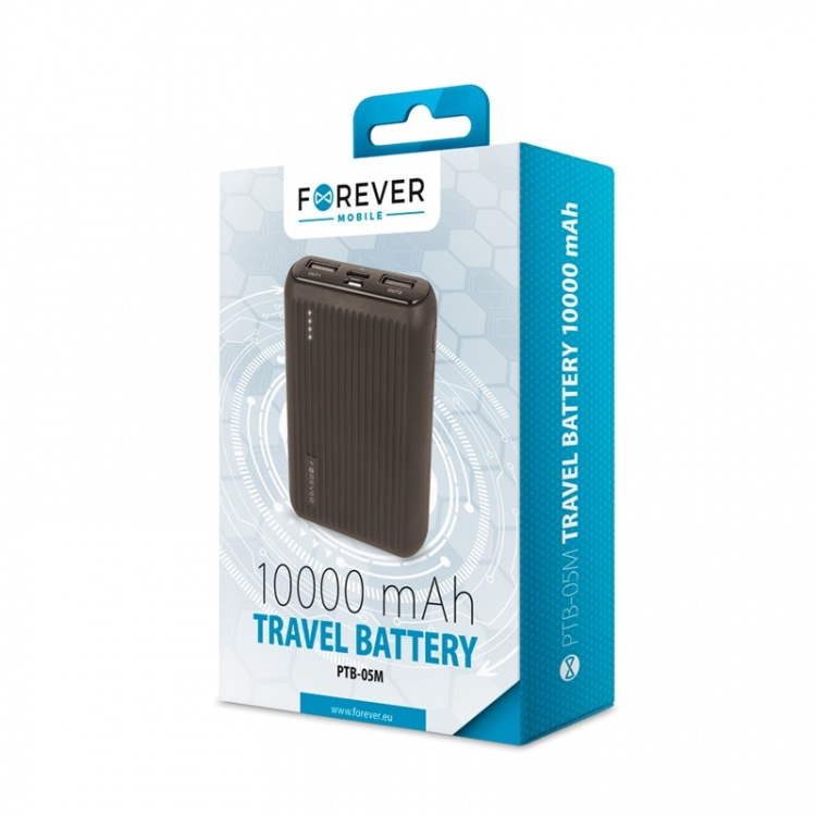 Forever Powerbank PTB-05M 10000 mAh Svart Forever Powerbank PTB-05M 10000 mAh Svart