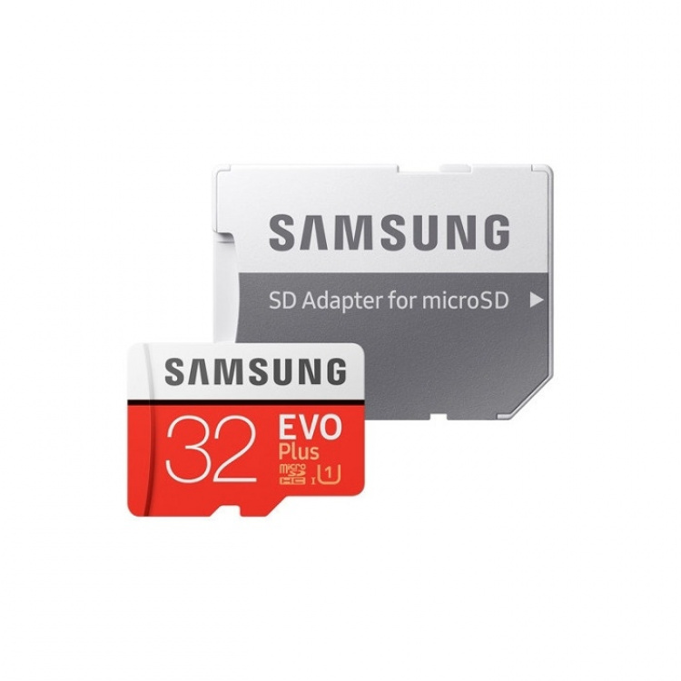 Samsung MicroSD Evo Plus, Klass 10, 32 GB + Adpater