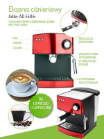 Adler Espressomaskin - 15 bar, Röd