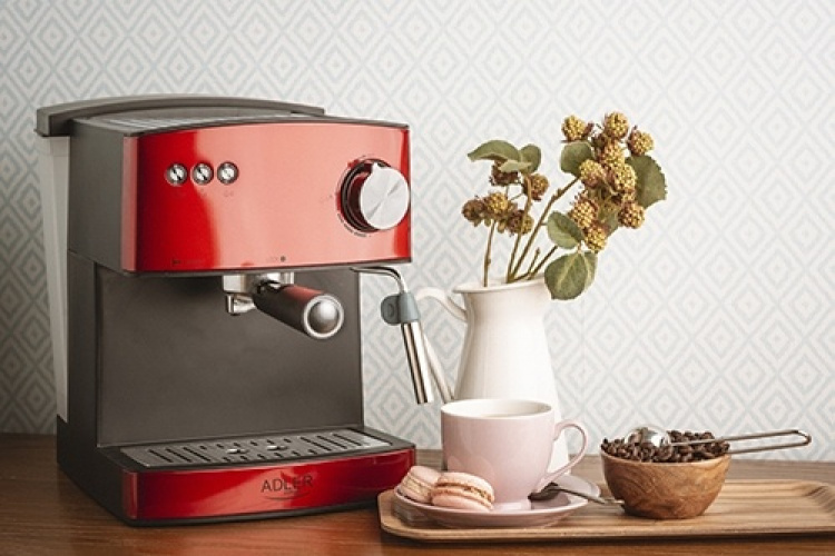 Adler Espressomaskin - 15 bar, Röd