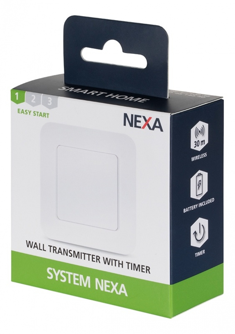 Nexa Väggsändare med ram upp till 30m, 80 x 80 x 14 mm