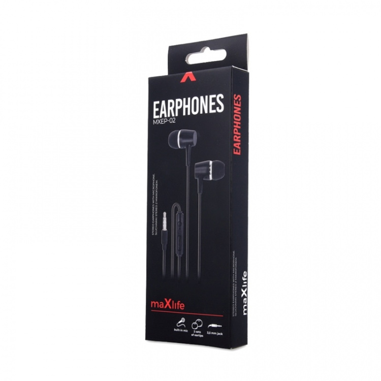 Maxlife MXEP-02 - In-Ear hörlurar med mic, Svart
