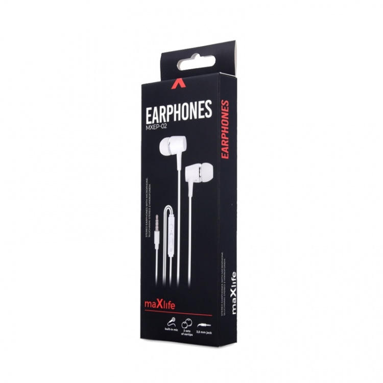 Maxlife MXEP-02 - In-Ear hörlurar med mic, Vit
