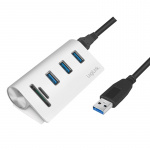 LogiLink USB3.0 3-port hub + minneskortsläsare