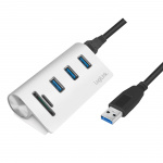 LogiLink USB3.0 3-port hub + minneskortsläsare