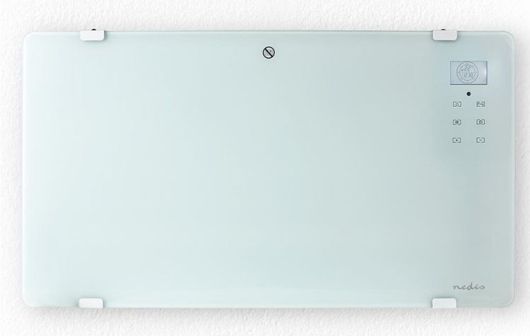 Nedis SmartLife Konvektion Värmare | Passar till badrum | Glas panel | 2000 W | 2 Värmeinställningar | LED | 15 - 35 °C | Justerbar termostat | Vit