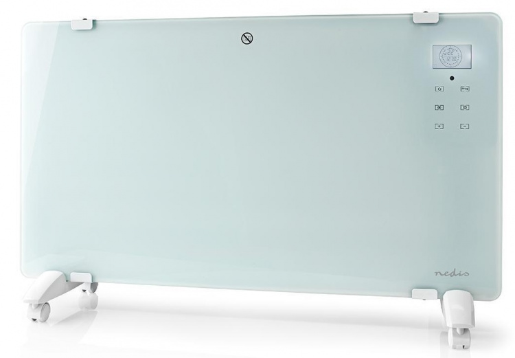 Nedis SmartLife Konvektion Värmare | Passar till badrum | Glas panel | 2000 W | 2 Värmeinställningar | LED | 15 - 35 °C | Justerbar termostat | Vit