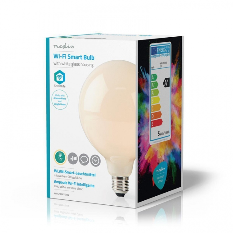 Nedis SmartLife LED vintage lampa | Wi-Fi | E27 | 500 lm | 5 W | Varm Vit | 2700 K | Glas | Android™ / IOS | G125 | 1 st