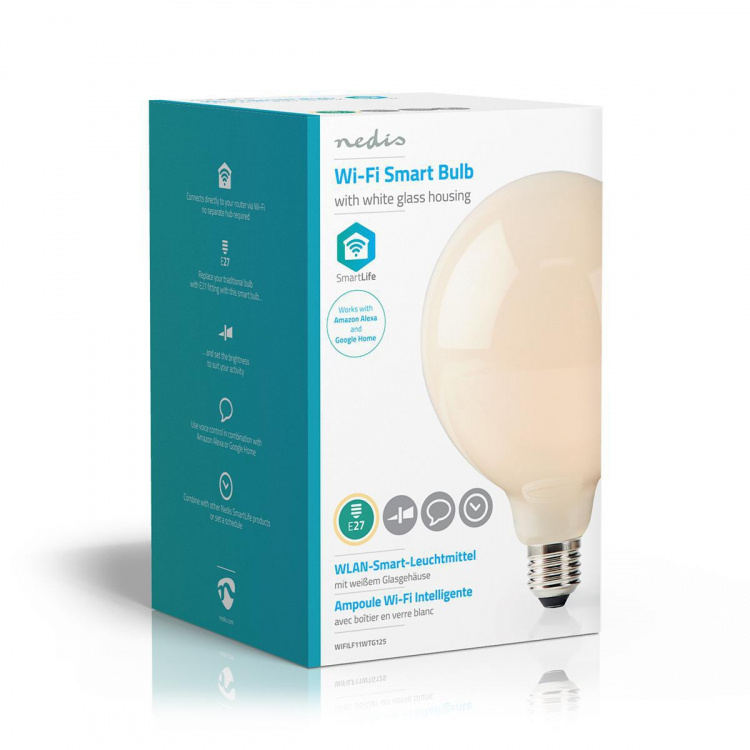 Nedis SmartLife LED vintage lampa | Wi-Fi | E27 | 500 lm | 5 W | Varm Vit | 2700 K | Glas | Android™ / IOS | G125 | 1 st