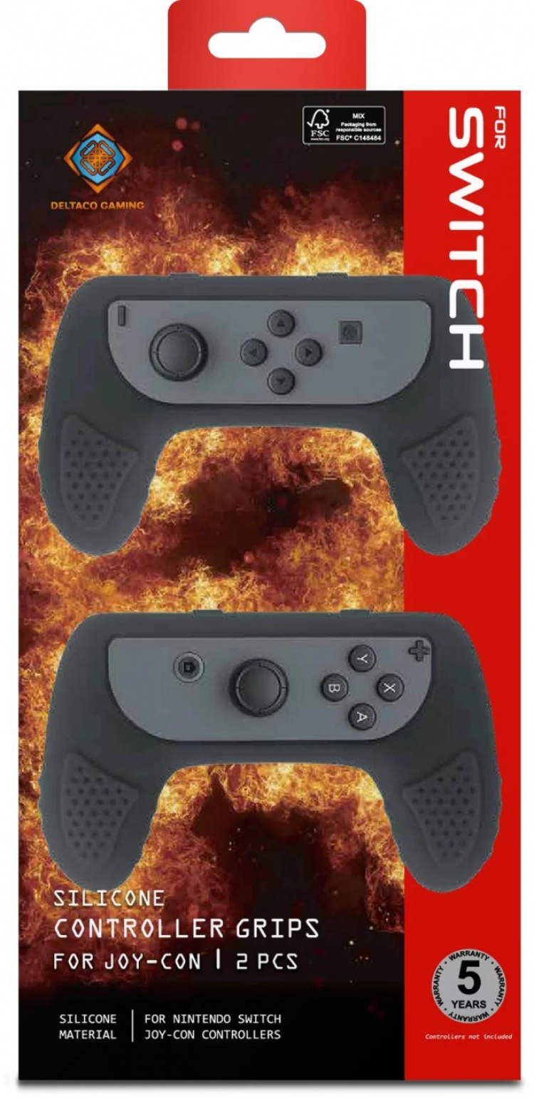 DELTACO GAMING - Silicone Controller Grips för Nintendo Switch Joy-Con, svart