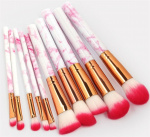 Professionella skonsamma sminkborstar 10-Pack, Marmor Fuchsia Professionella skonsamma sminkborstar 10-Pack, Marmor Fuchsia