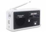 Multifunktionell Vevradio med LED-lampa - FM-radio, USB, Solcell, Dynamo RD626