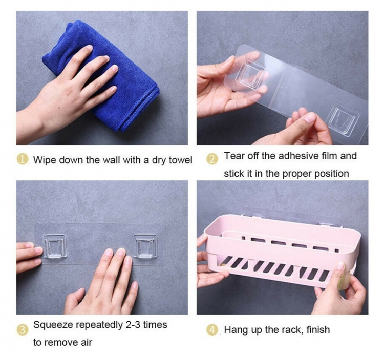 Lättmonterad Badrum/Dusch Hylla, Beige