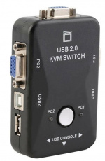 KVM-switch USB/VGA, styr 2 datorer samtidigt