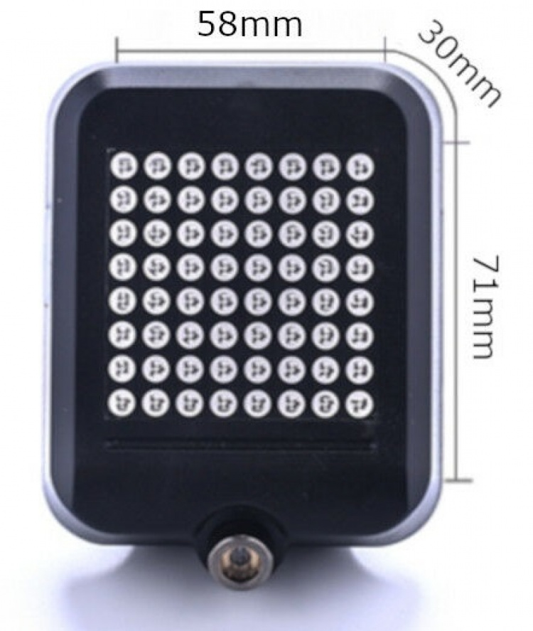 Smart automatisk baklampa till cykel med lasersensor & 64st LED Smart automatisk baklampa till cykel med lasersensor & 64st LED