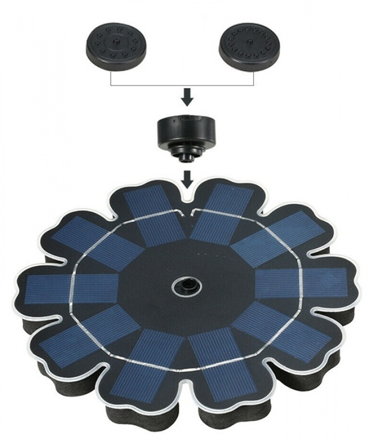 Flytande fontän som drivs av solceller