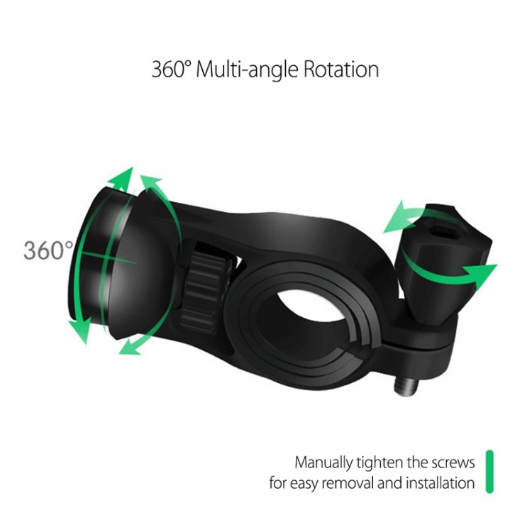 Motorcykelhållare med inbyggd trådlös snabbladdare, Svart (CD-3093) Motorcykelhållare med inbyggd trådlös snabbladdare, Svart (CD-3093)