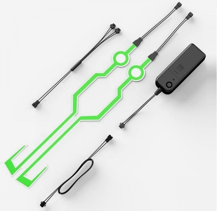 Ljusstripes till motorcykelhjälm, Grön Ljusstripes till motorcykelhjälm, Grön