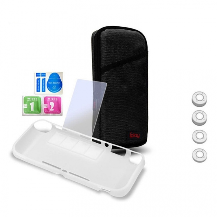 Väska med skyddande tillbehör till Nintendo Switch Lite, Svart Väska med skyddande tillbehör till Nintendo Switch Lite, Svart