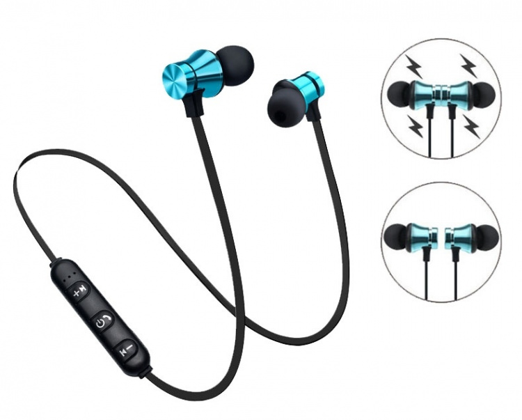 Trådlösa Bluetooth Hörlurar, Vattentålig, Svartblå