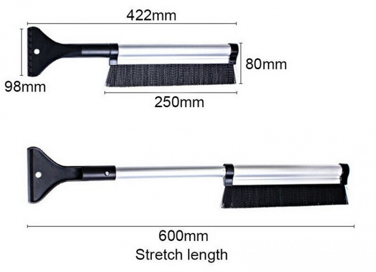 Isskrapa med borste och teleskopskaft, Silver Isskrapa med borste och teleskopskaft, Silver
