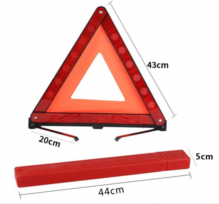 Varningstriangel + praktisk förvaringslåda