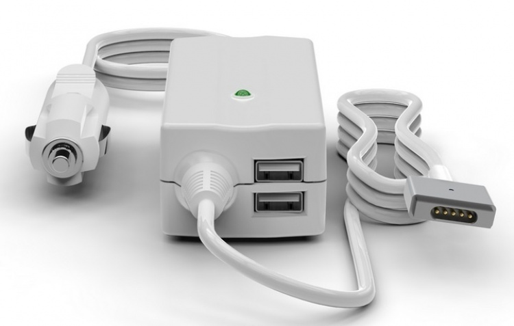 Billaddare för Apple Magsafe 45/60W 2 extra USB-portar