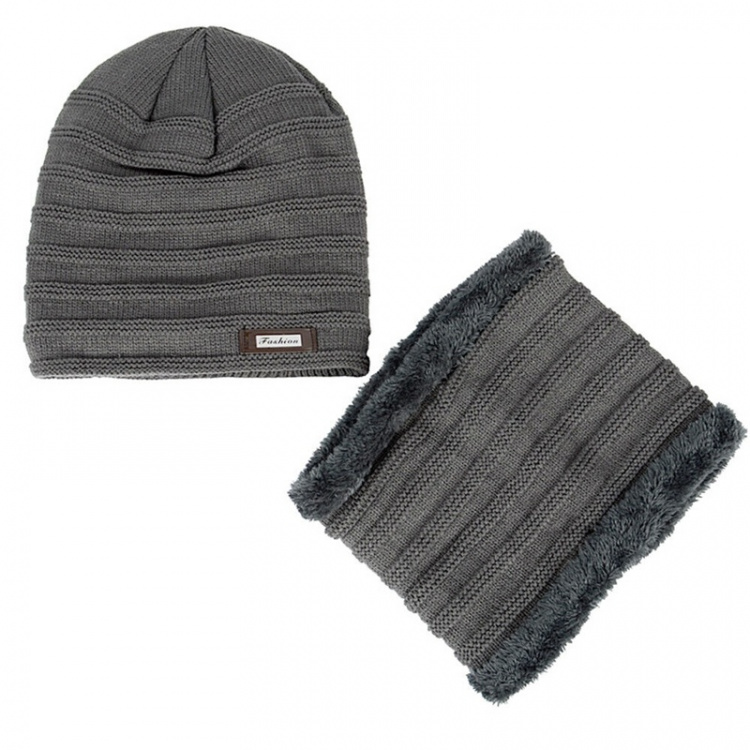 Mössa och Scarf, Grå Mössa och Scarf, Grå