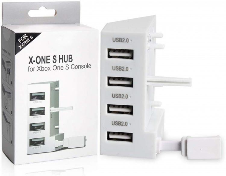 USB-Hub, 4 portar till Xbox One S, vit USB-Hub, 4 portar till Xbox One S, vit