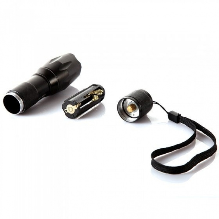 Kraftfull ficklampa med Zoom, CREE XML-T6, 1000LM