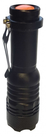 Liten ficklampa med 3 ljuslägen, 9cm, svart