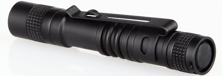 Liten ficklampa, 13cm, 120lm, Svart