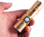 Liten ficklampa, 9 cm, Guld Liten ficklampa, 9 cm, Guld