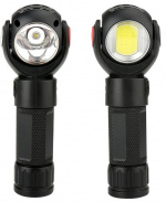 Laddningsbar T6 + COB LED 360 ° roterande ficklampa med magnet