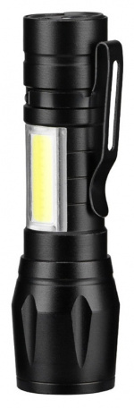 Uppladdningsbar Ficklampa med Förvaringsbox, Svart